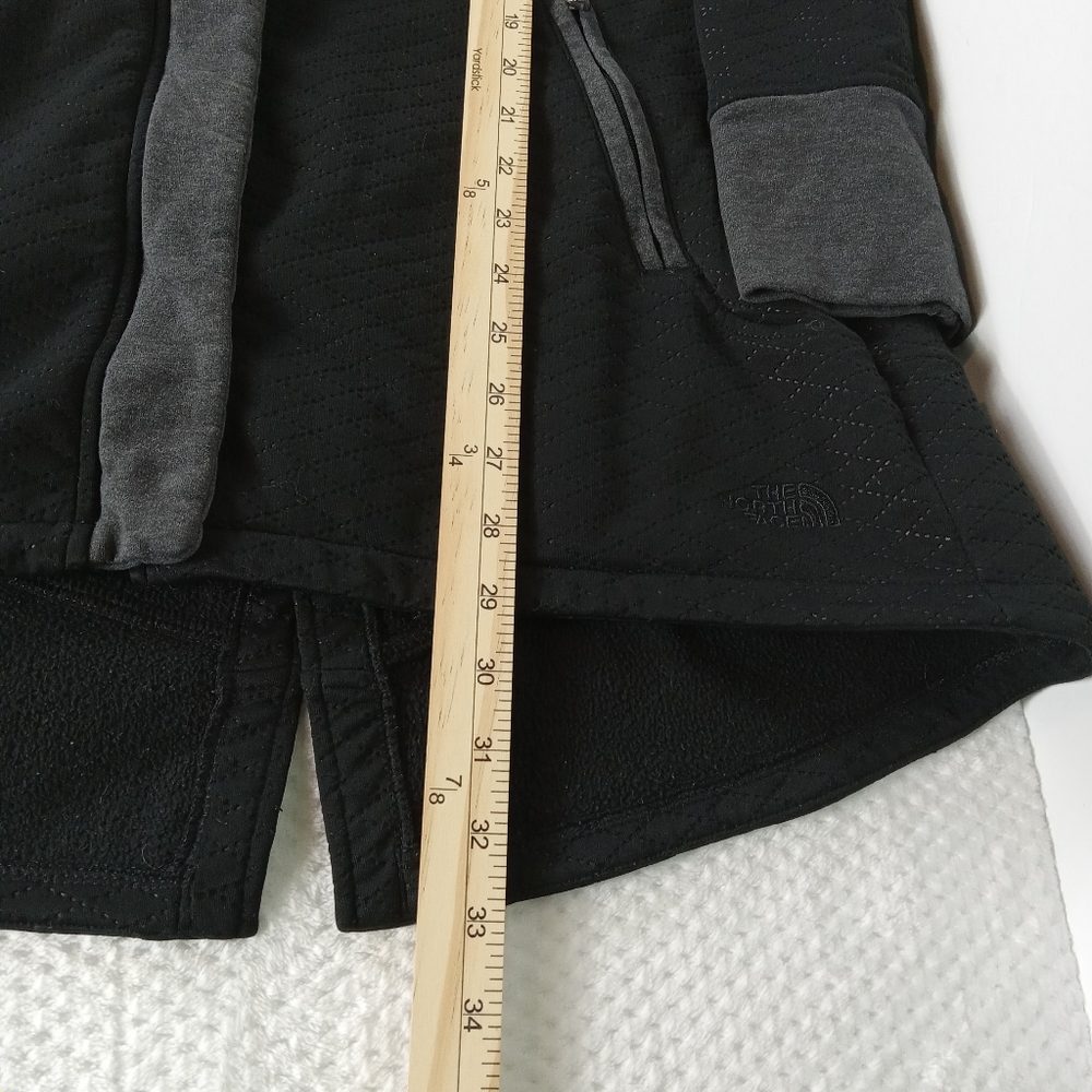 The North Face Recover Up Fleece Hooded Jacket Womens Large Black Gray Quilted - Picture 11 of 11